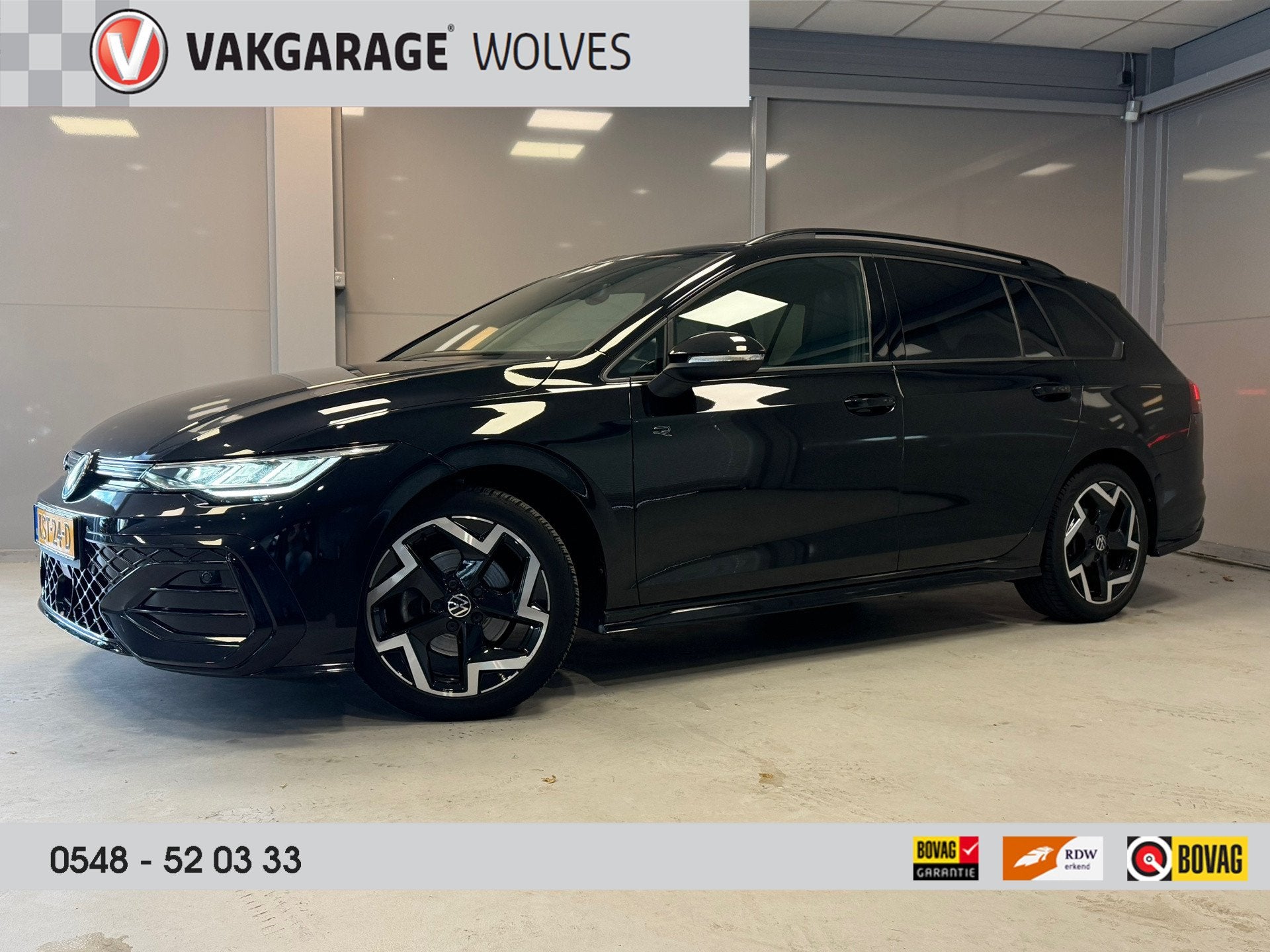 Volkswagen Golf Variant 1.5 eTSI AUTOMAAT | R-LINE | 150 PK, Dealer onderhouden, 4 cilinders, 150 pk, Zwart