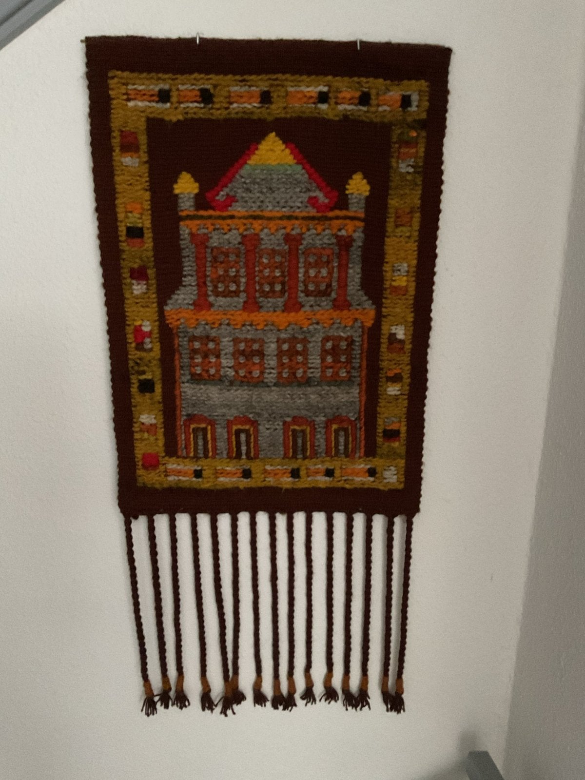 Vintage Pools handwerk wandtapijt - 95x40 cm, Antiek en Kunst, Ophalen of Verzenden