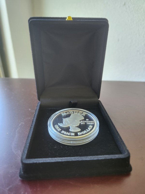 Walt Disney Dagobert Duck One Duck Dollar Zilver LE Munt, Verzamelen, Disney, Ophalen, Donald Duck, Zo goed als nieuw, Overige typen