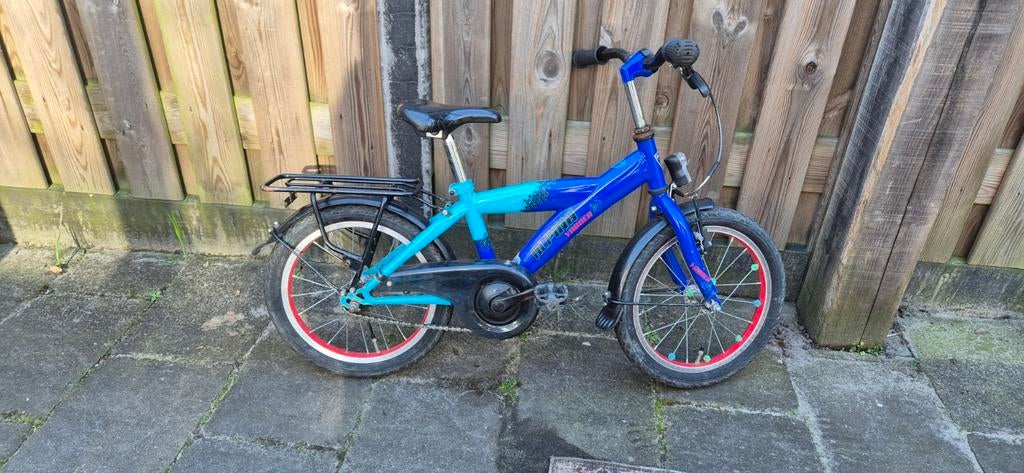Jongensfiets 16 inch - Blauw/Turquoise, Fietsen en Brommers, Fietsen | Jongens, Ophalen, Gebruikt, Onbekend, Handrem