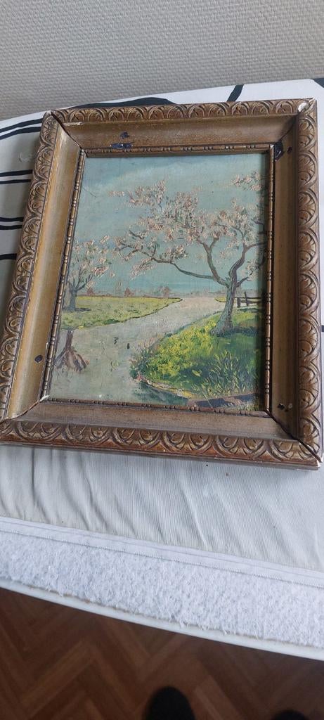 Schilderij met bloesem bomen, Ophalen of Verzenden