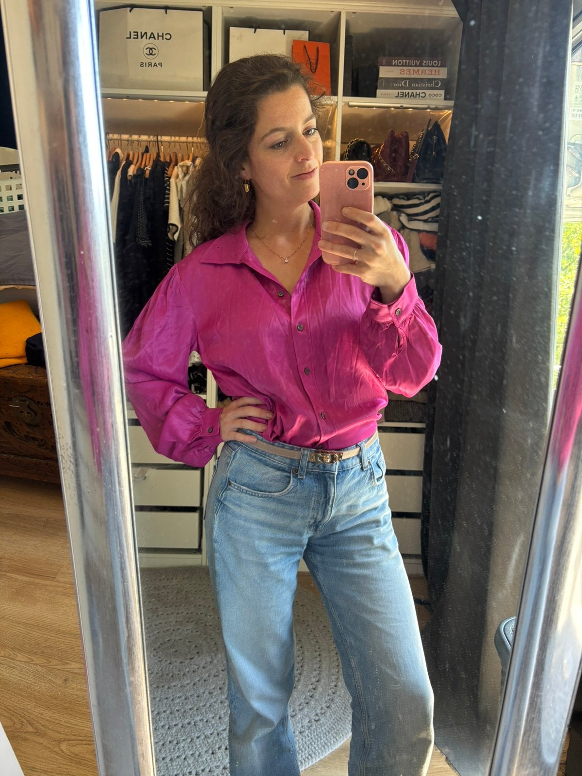 Fifth house satijnlook blouse roze - maat s, Ophalen of Verzenden, Zo goed als nieuw, Roze