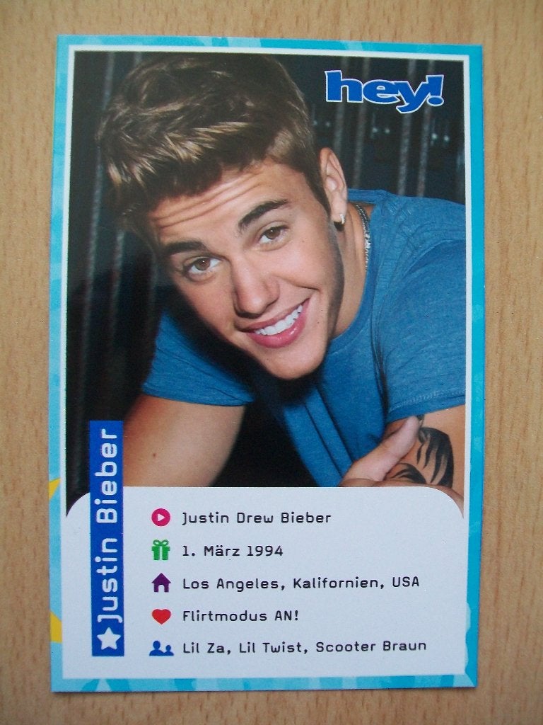 Justin Bieber / DieAussenseiter - Dimitri Koslowski kaart, Ophalen of Verzenden, Nieuw, Foto of Kaart