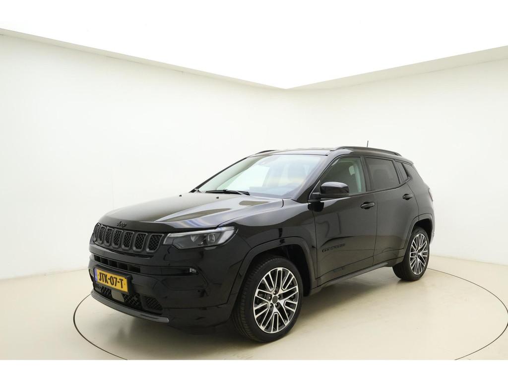 Jeep Compass 1.5T e-Hybrid Summit | Leder | 1450KG Trekgewic, Auto's, Jeep, Automaat, Gebruikt, 4 cilinders, Bedrijf