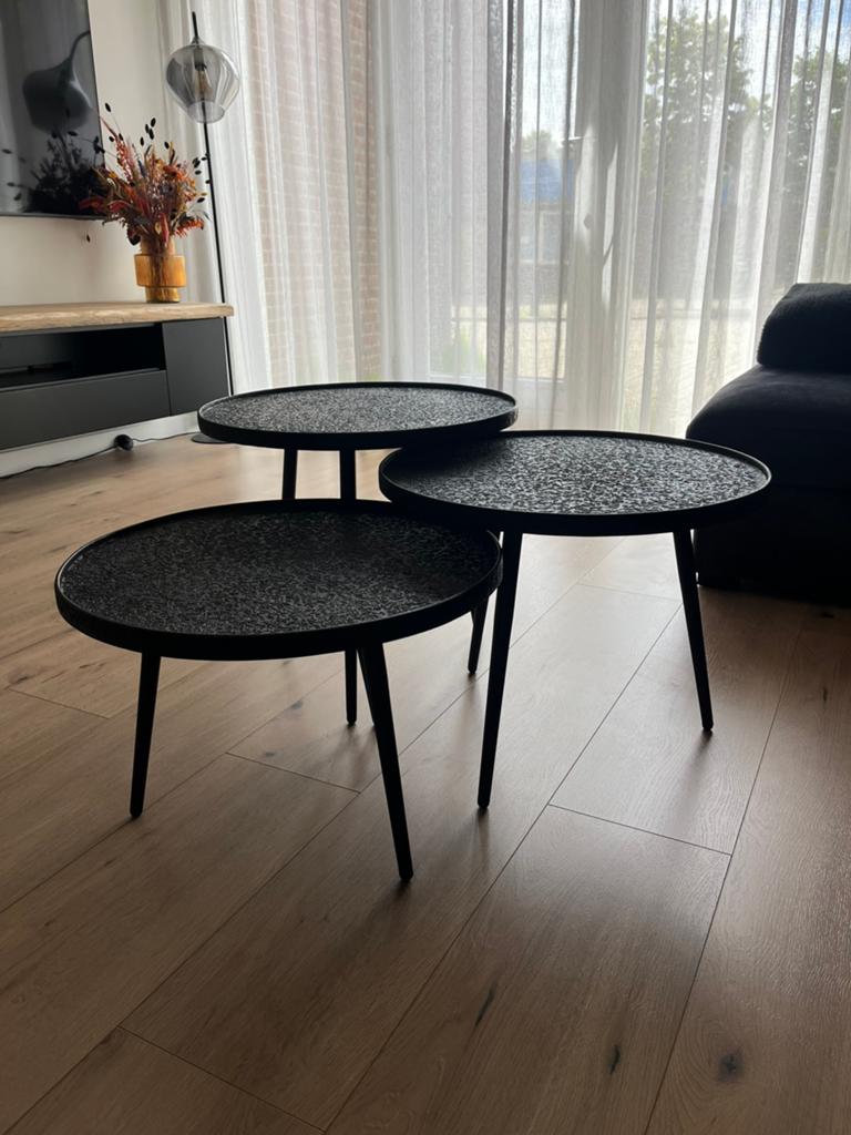 Salontafel 3-delig, Huis en Inrichting, Tafels | Salontafels, Ophalen, Gebruikt, Rond, 50 tot 100 cm