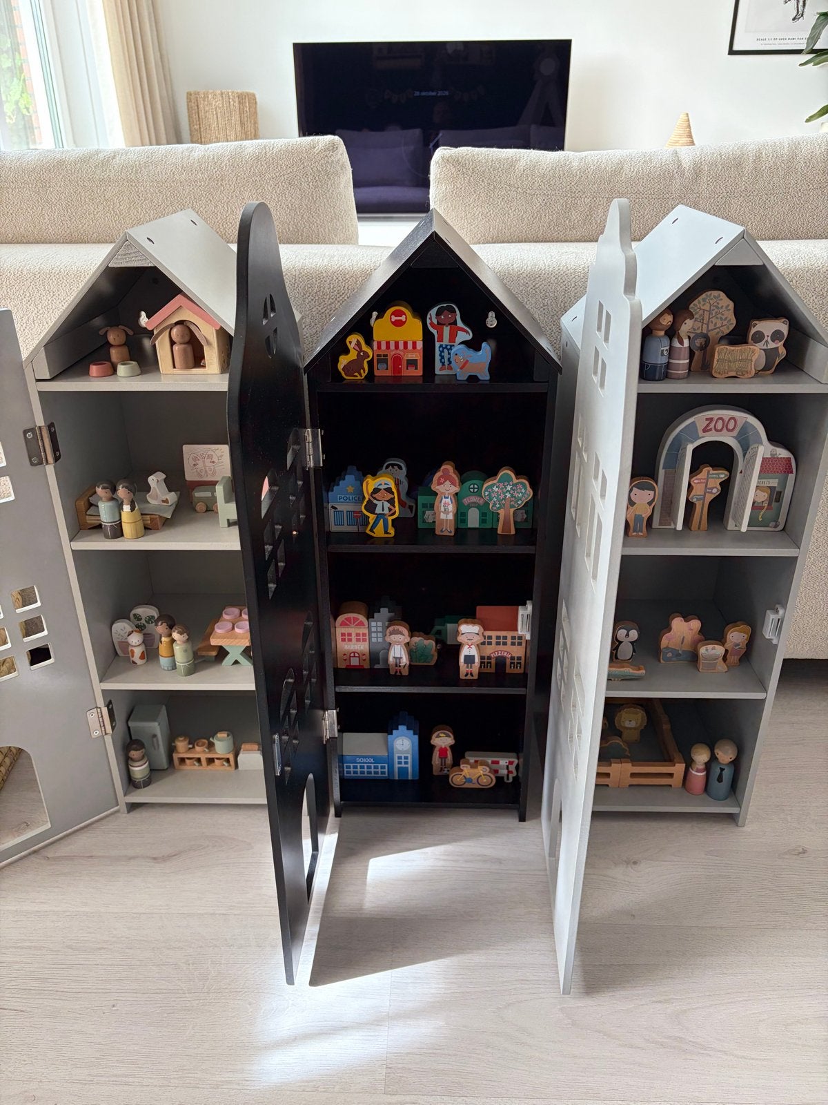 Grachtenpanden HEMA met Little Dutch en HEMA inrichting, Ophalen of Verzenden, Zo goed als nieuw, Poppenhuis