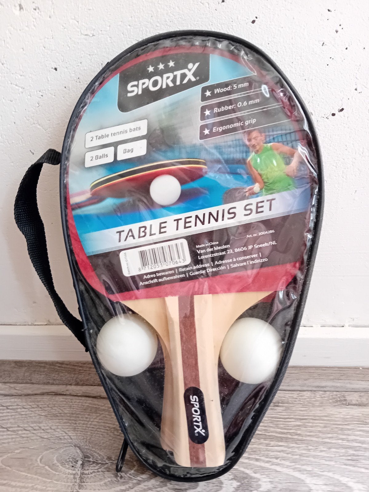Sport en Tafeltennis set 2 batjes + 2 balletjes + Opbergtas, Ophalen, Nieuw, Net, Batje(s) of Balletje(s)