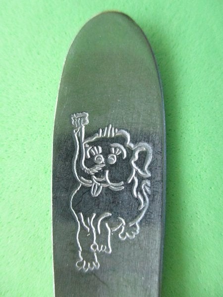 (KB5503) Kinderbestek Olifant vork, Kinderen en Baby's, Ophalen of Verzenden, Gebruikt