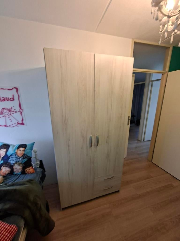 Kledingkast 100x198 cm met hang- en leggedeelte, Met deur(en), Gebruikt, 100 tot 150 cm, Ophalen of Verzenden
