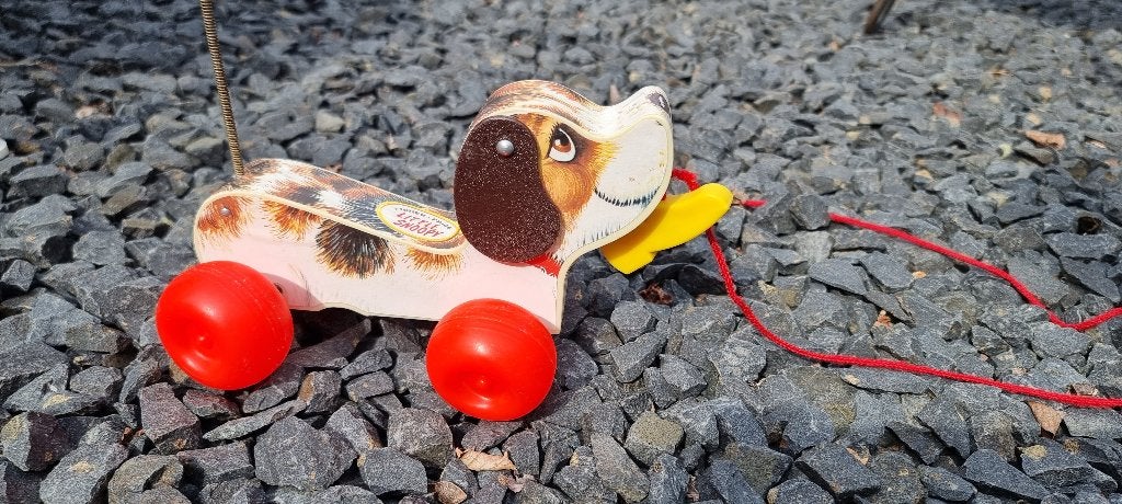fisher price hondje met trekkoord en geluid, Ophalen, Zo goed als nieuw, Duw- of Trekspeelgoed, Met geluid