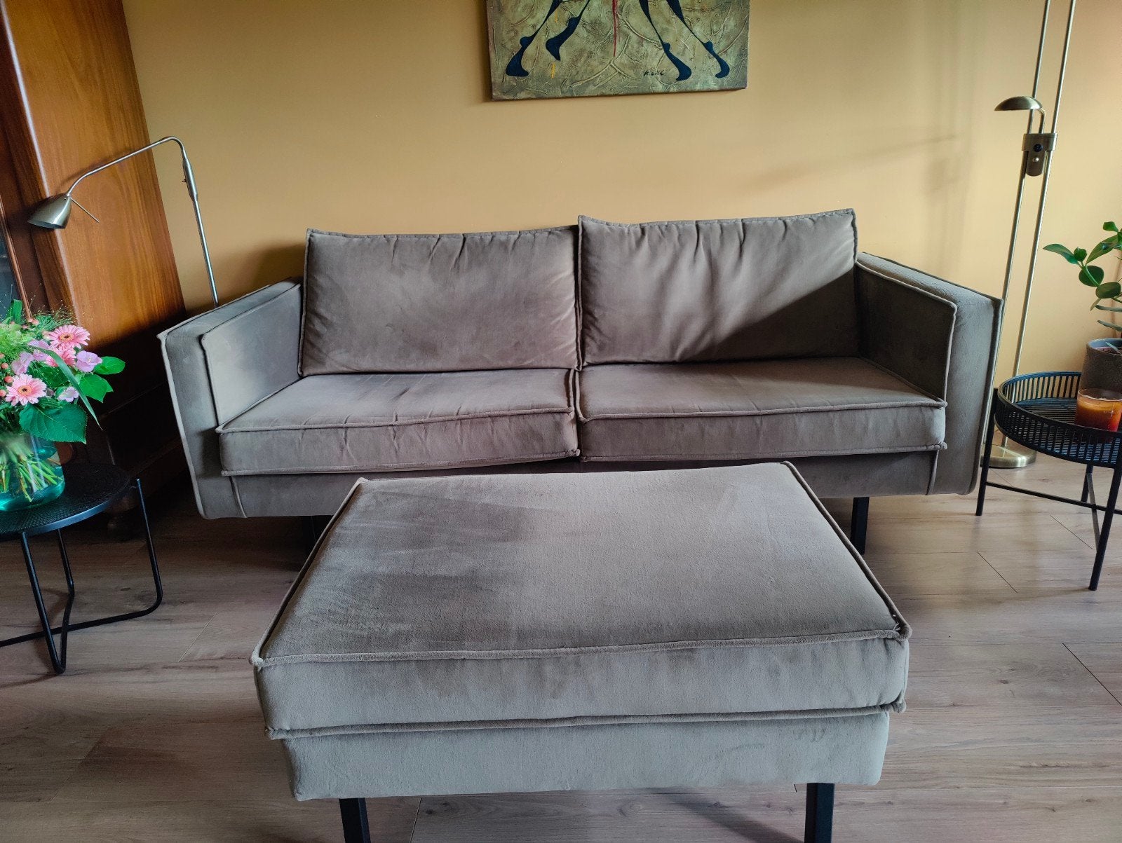bank Bepurehome rodeo 2,5 zits met poef, Ophalen, 150 cm of meer, Tweepersoons, Stof