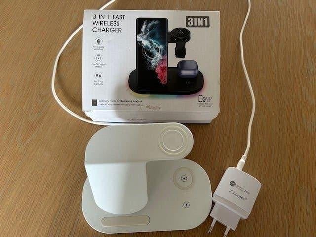 3 in 1 fast wireless charger, Ophalen, Zo goed als nieuw, Snellader, Samsung