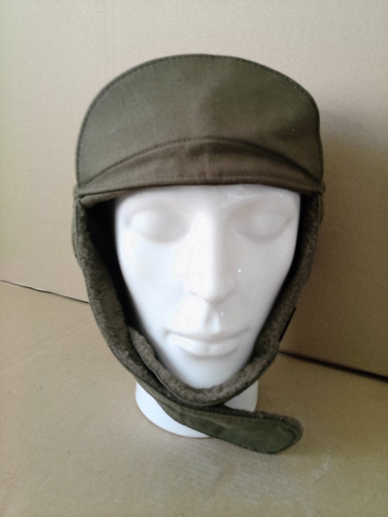 Vintage leger pet veldpet bontgevoerd Maat 59 Landmacht 1987, Ophalen of Verzenden