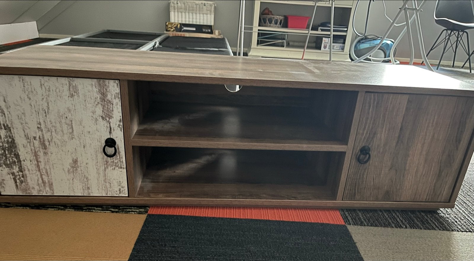 TV-meubel met opbergruimte en retro look, Ophalen, 100 tot 150 cm, Zo goed als nieuw, Minder dan 100 cm