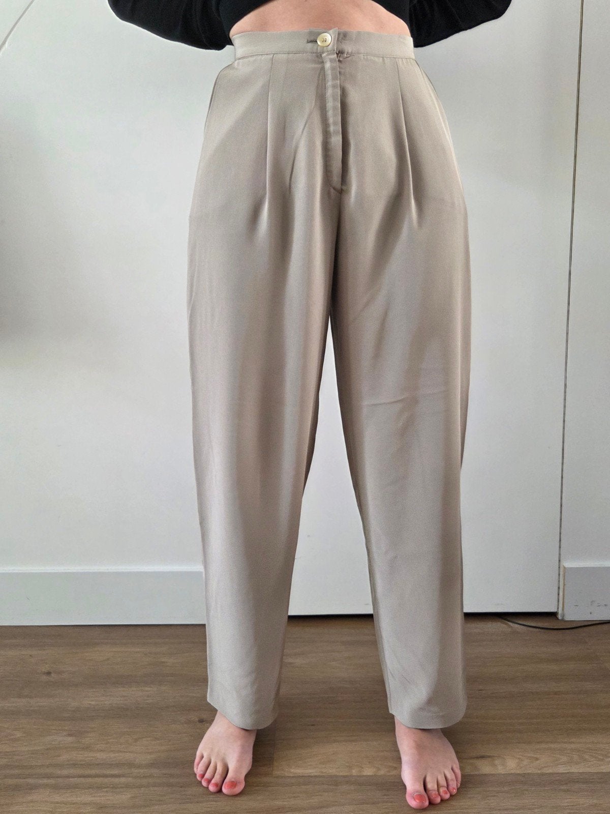 Luisa Spagnoli 100% zijden broek | beige | Made in Italy | S, Luisa spagnoli, Beige, Ophalen of Verzenden, Zo goed als nieuw