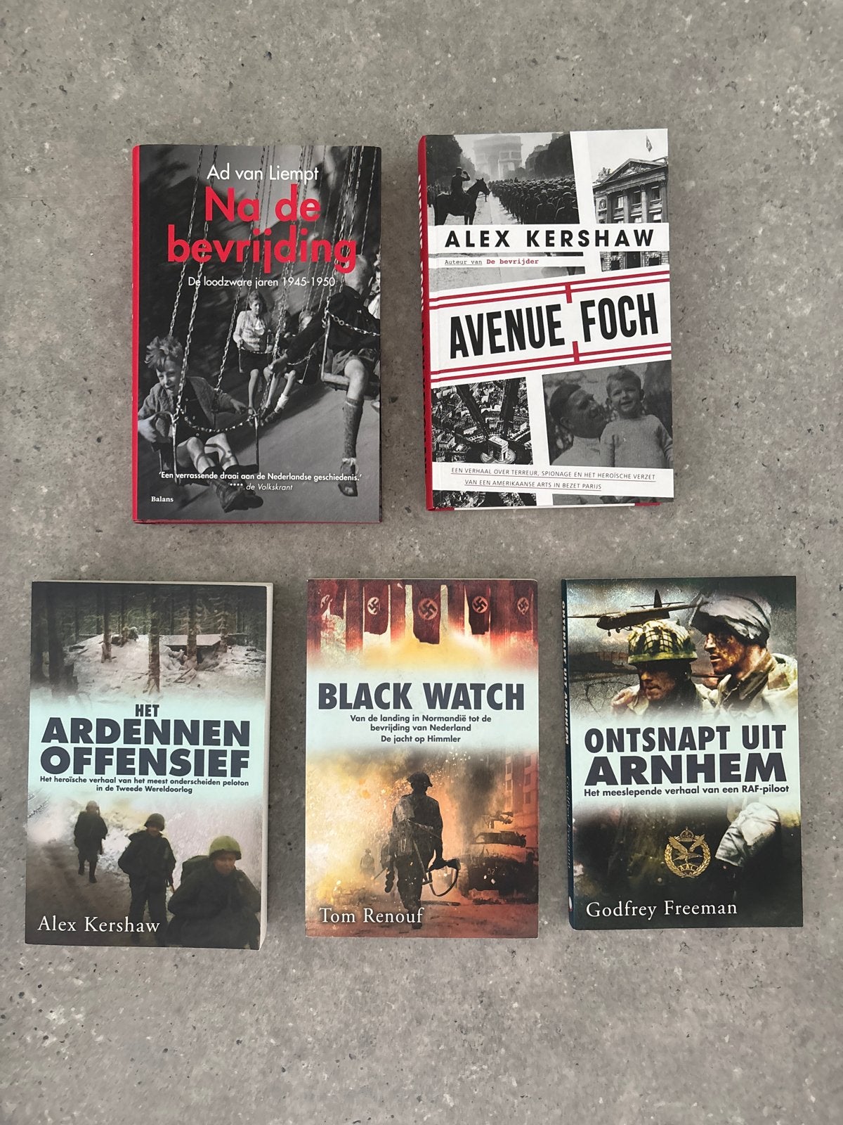 5 boeken over de Tweede Wereldoorlog en bevrijding, Ophalen of Verzenden, Tweede Wereldoorlog, Zo goed als nieuw, Overige onderwerpen