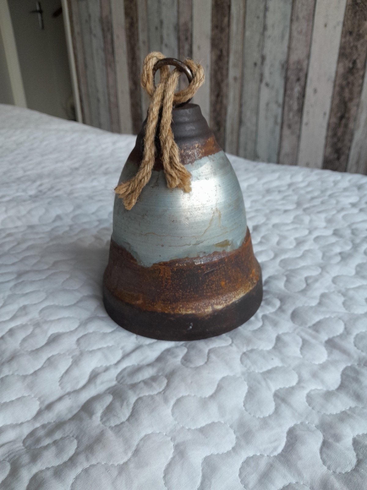 Kerstklok van zink met roest rand 20 cm, Ophalen of Verzenden
