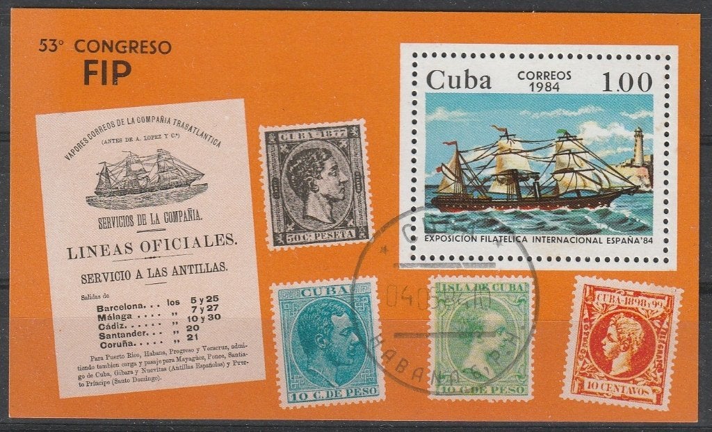 4287. Cuba Blok 82 gest. Postzegeltentoonstelling, Postzegels en Munten, Postzegels | Amerika, Ophalen of Verzenden, Gestempeld