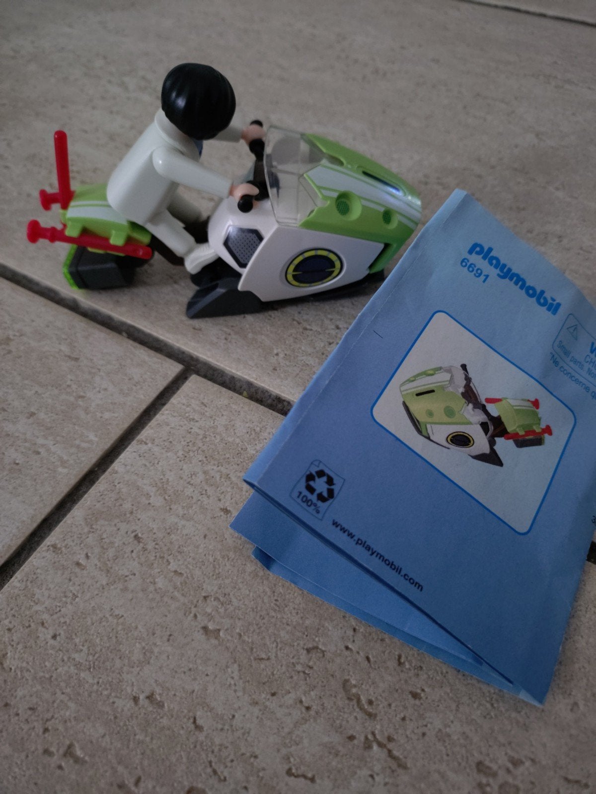 Playmobil 6691 Sneeuwscooter met figuur en handleiding, Kinderen en Baby's, Speelgoed | Playmobil, Ophalen of Verzenden, Gebruikt