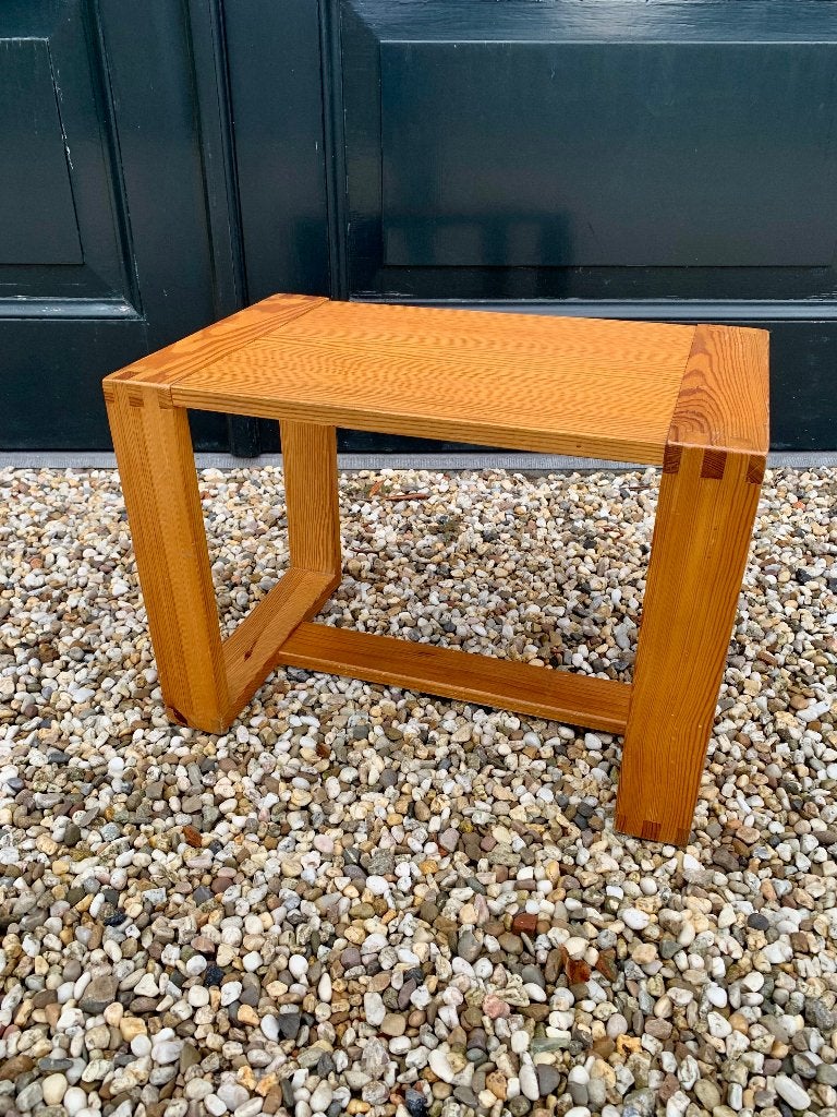 Vintage grenen bijzettafel Ate van Apeldoorn stijl, Ophalen, Minder dan 45 cm, Gebruikt, Vintage