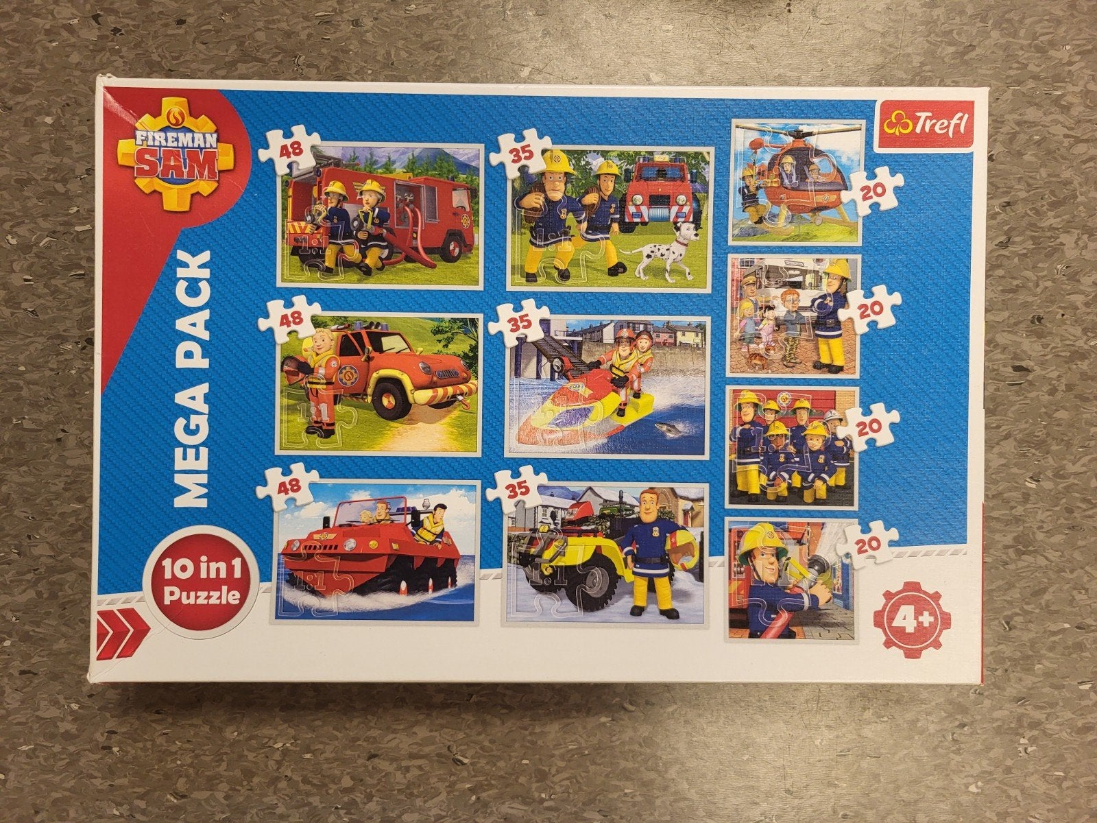 Puzzels brandweerman Sam 10 in 1, Ophalen of Verzenden, 10 tot 50 stukjes, Gebruikt, 4 tot 6 jaar