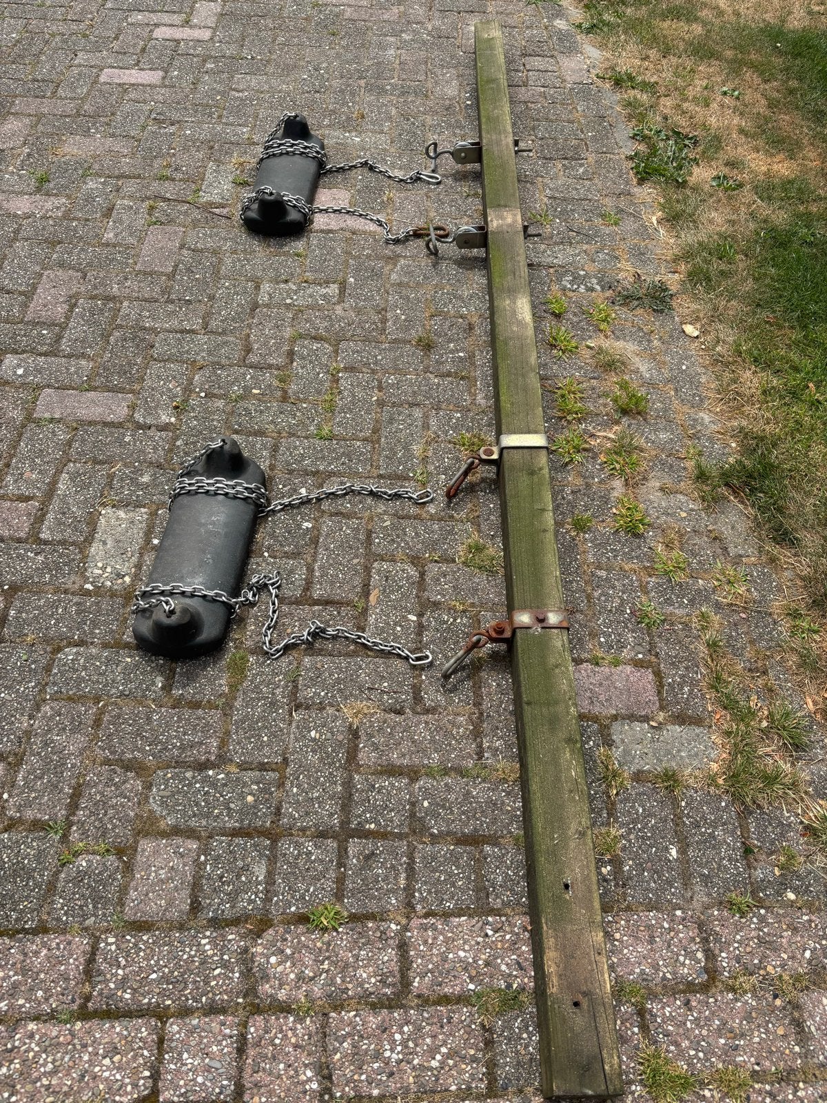 Dubbele Schommel met Houten Balk en Kettingen, Kinderen en Baby's, Ophalen, Gebruikt, Schommel