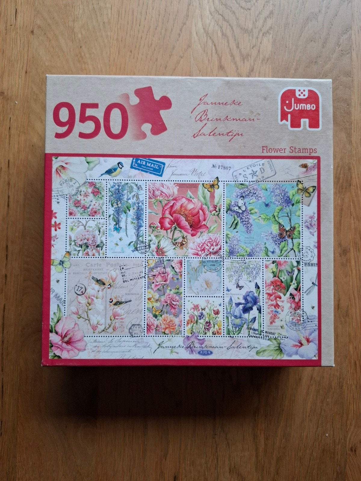 Mooie Jumbo puzzel Flower Stamps, Ophalen of Verzenden, 500 t/m 1500 stukjes, Zo goed als nieuw, Legpuzzel