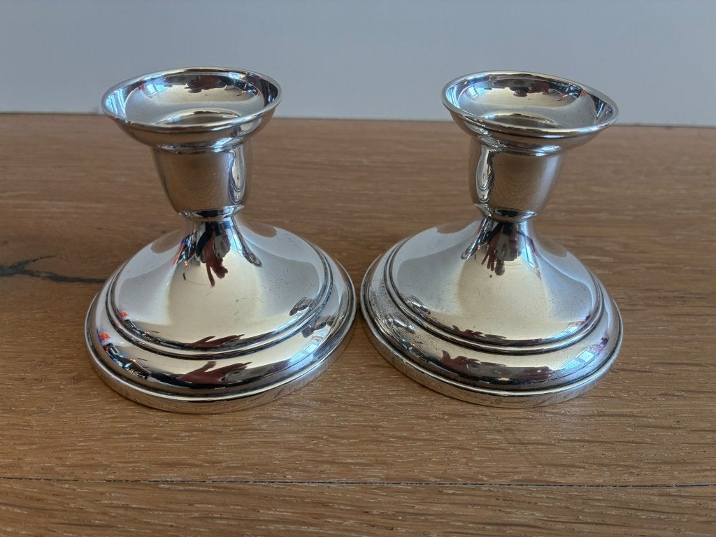 Sterling Zilveren Kandelaar Set, Antiek en Kunst, Ophalen of Verzenden, Zilver
