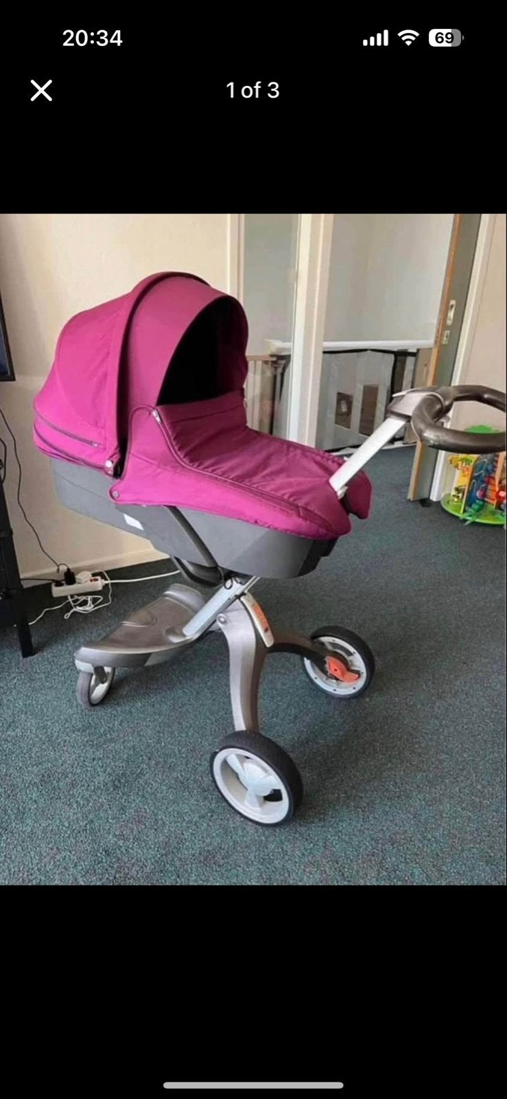 Stokke Xplory V3 Combiwagen met Reiswieg en Autostoel, Kinderen en Baby's, Overige merken, Gebruikt, Ophalen of Verzenden, Combiwagen