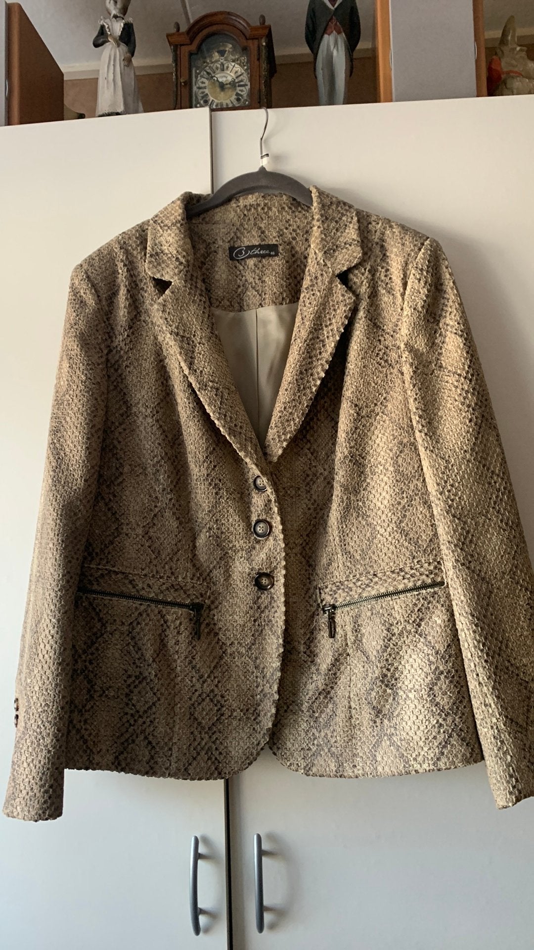Blazer jasje, Ophalen of Verzenden, Zo goed als nieuw, Maat 46/48 (XL) of groter, Beige