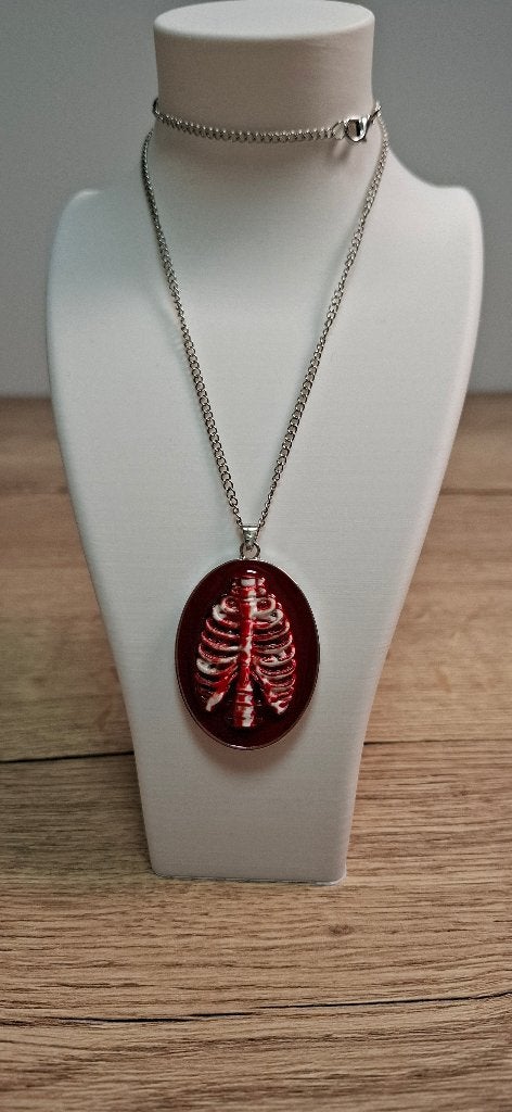 Gothic Ketting met Anatomische Ribbenkast Hanger, Onbekend, Ophalen of Verzenden, Zo goed als nieuw, Onbekend