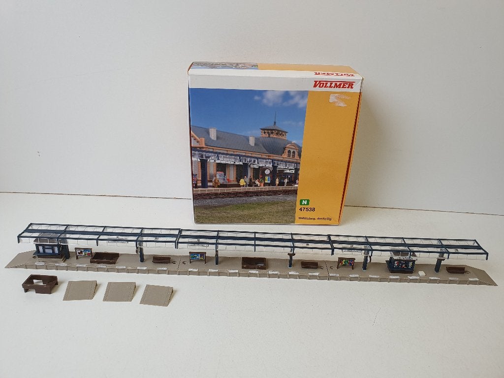 VOLLMER N 47538 Perron 3 stuks totale lengte 48,8 cm, Overige merken, Gebruikt, Gelijkstroom of Wisselstroom, Brug, Tunnel of Gebouw