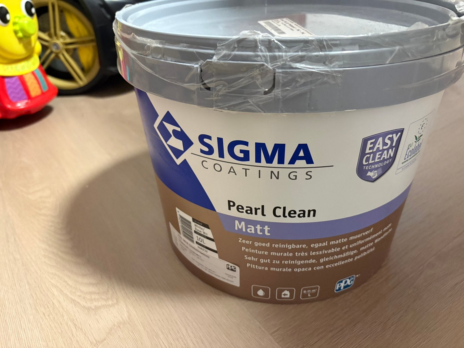 Sigma pearl clean matt ongeopend 10 liter ral 9016, 10 tot 15 liter, Ophalen, Zo goed als nieuw, Wit