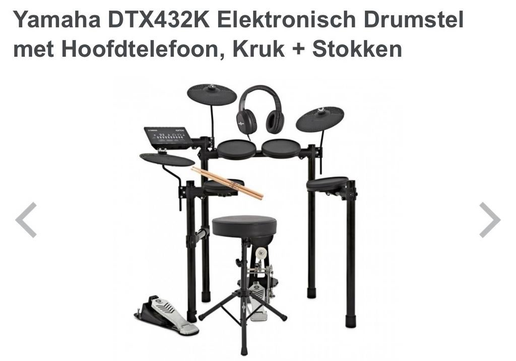 Yamaha DTX432K Elektronisch Drumstel compleet!, Muziek en Instrumenten, Ophalen, Zo goed als nieuw, Yamaha, Elektronisch