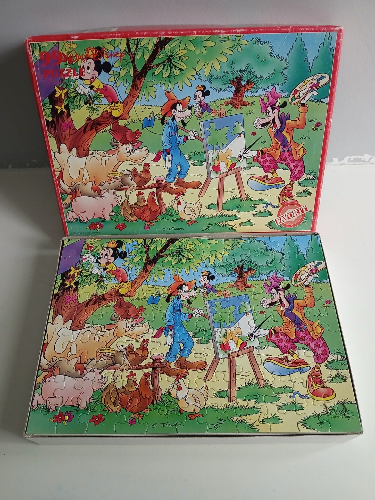 Vintage Disney 99 Puzzel - Mickey, Goofy, Donald Duck, Ophalen of Verzenden, 10 tot 50 stukjes, Gebruikt, 4 tot 6 jaar