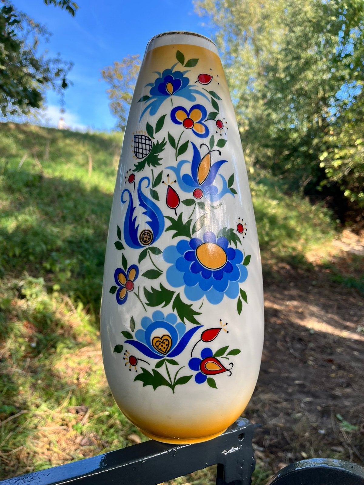 Grote vintage Lubiana vaas – 40 cm – Pools/Kaszubisch decor, Ophalen of Verzenden