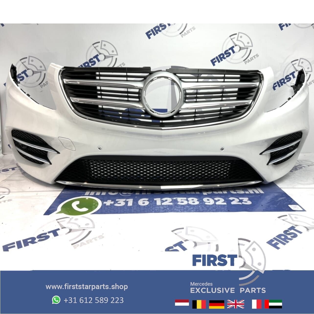 W447 VITO / V KLASSE AMG VOORBUMPER COMPLEET WIT ORIGINEEL 2, Gebruikt, -, Voor, Ophalen of Verzenden
