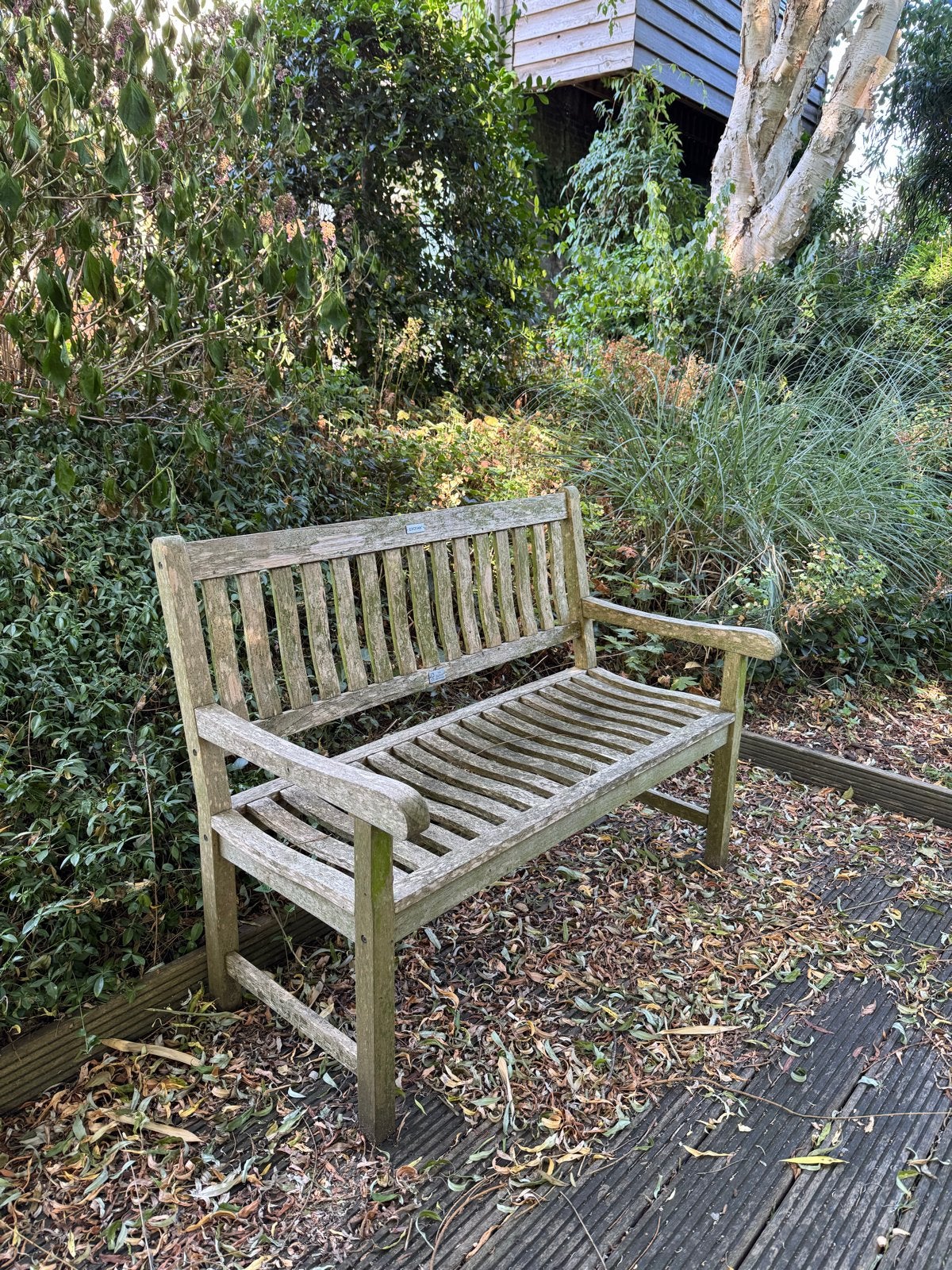 Robuuste houten tuinbank - Perfect voor buiten, Tuin en Terras, Tuinbanken, Ophalen, Gebruikt, Hout