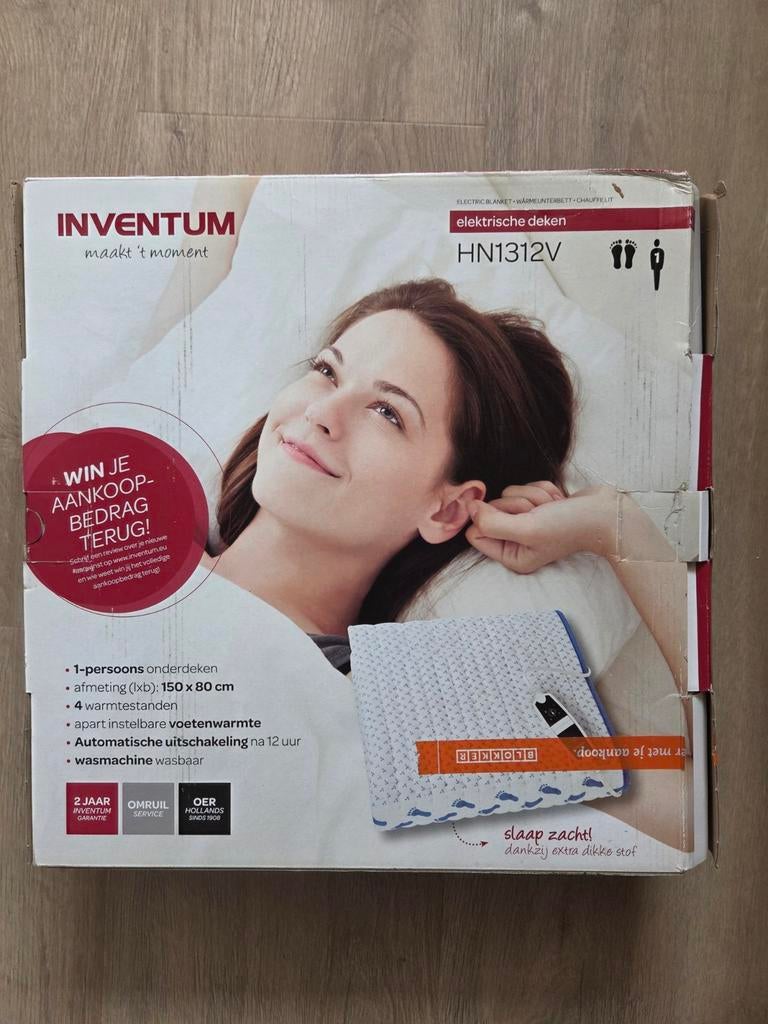 2x 1-persoons Inventum elektrische dekens, Eenpersoons, Verzenden, Wit, Overige typen