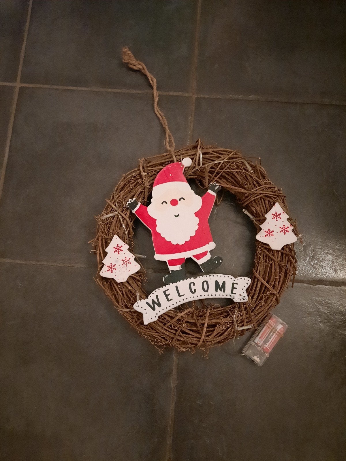 kerstkrans met led verlichting, Ophalen, Zo goed als nieuw
