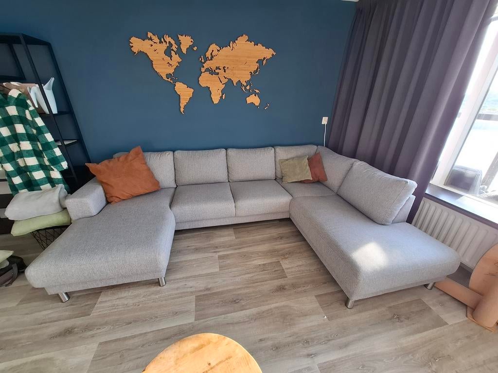 Grijze hoekbank in goede staat - 300x200 cm, Huis en Inrichting, Banken | Bankstellen, Ophalen, Hoekbank, 300 cm of meer, Zo goed als nieuw