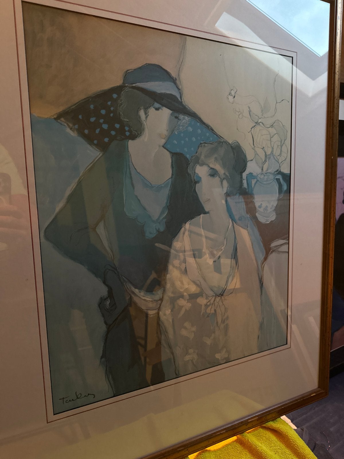 Prachtige Van Tarkay print - Twee vrouwen, Portret of Personen, Impressionistisch, Ophalen of Verzenden, Gesigneerd