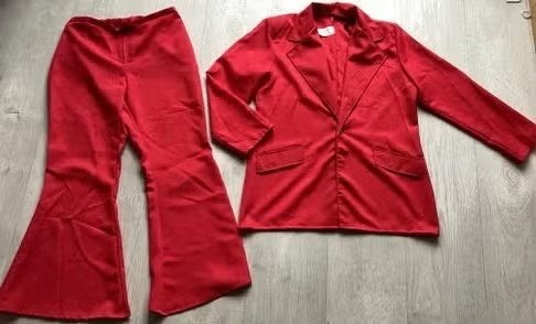 Rood dames broekpak maat 56 nieuw jasje+broek, Kostuum of Pak, Maat 46/48 (XL) of groter, Nieuw, Ophalen of Verzenden
