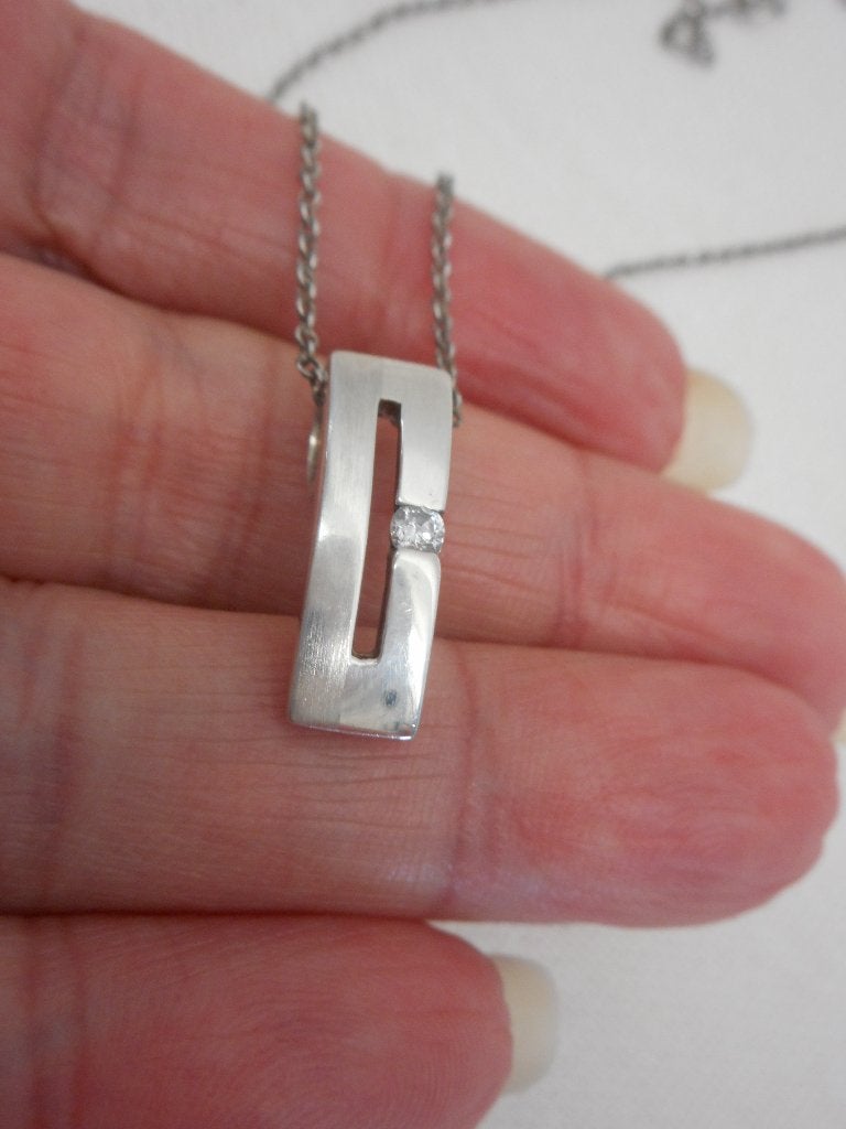 Zilveren ketting met hanger nr.1229, Met hanger, Verzenden, Zo goed als nieuw, Zilver