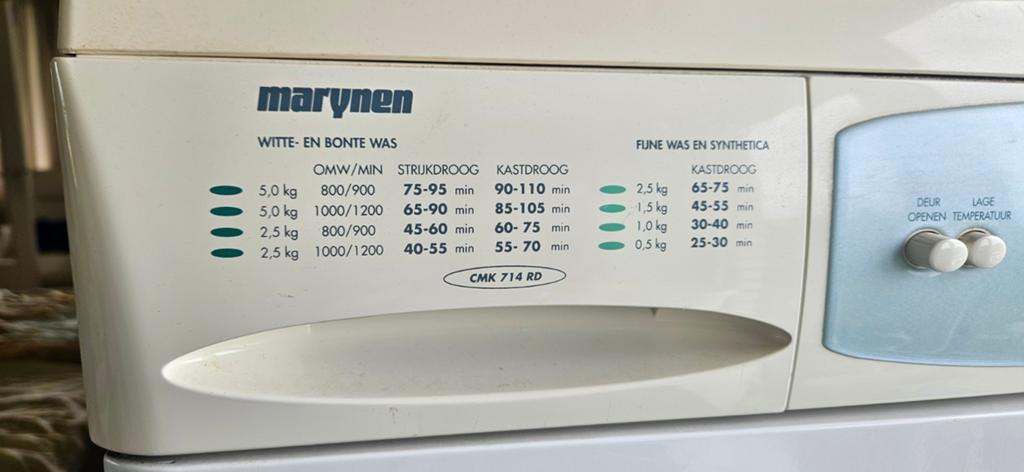 Marynen CMK 714 RD Wasdroger - Gebruikt, Witgoed en Apparatuur, Wasdrogers, Ophalen, Gebruikt, Luchtafvoer, 4 tot 6 kg