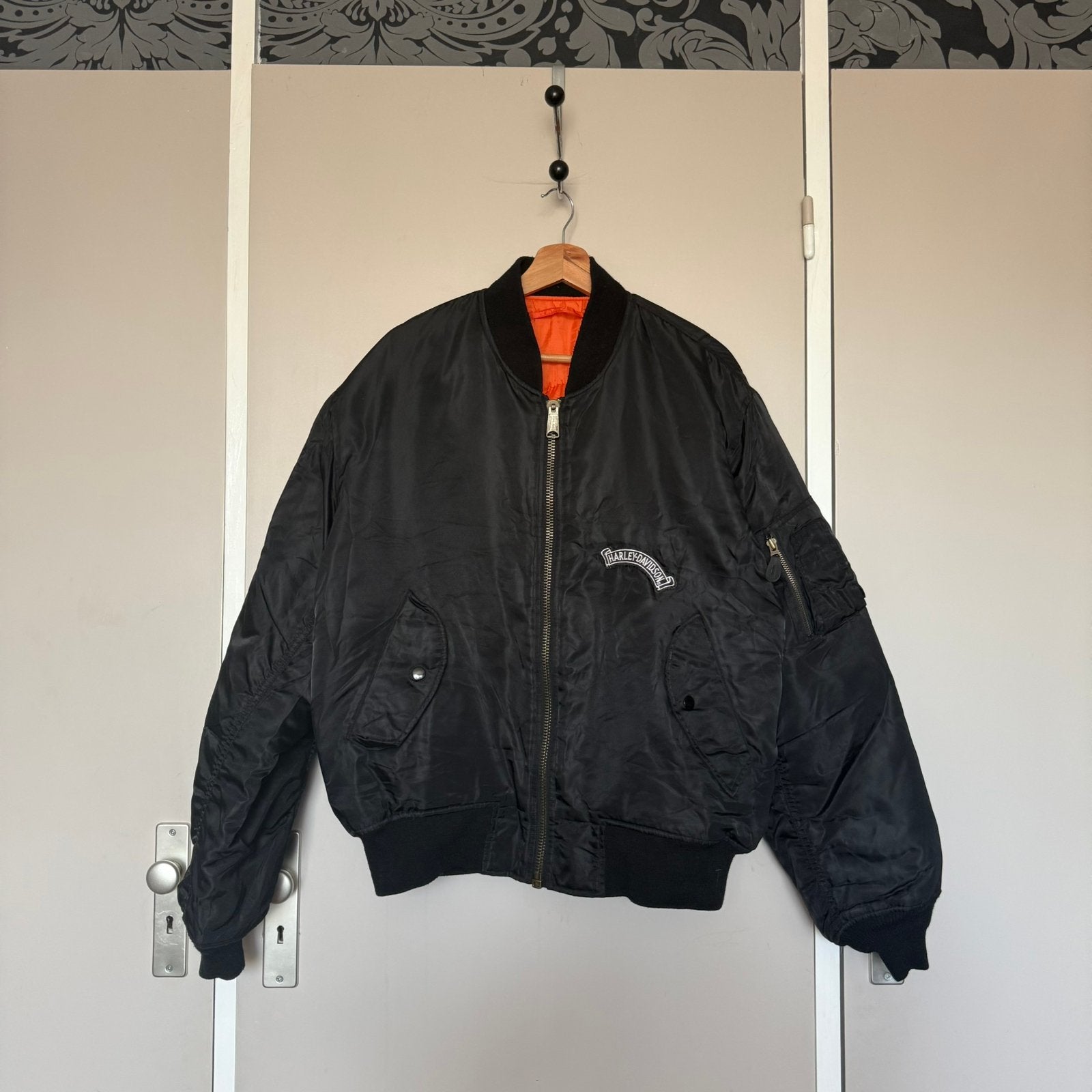 MA-1 Reversible Bomberjack Harley Davidson - L, Verzenden, Zo goed als nieuw, Maat 52/54 (L), Zwart