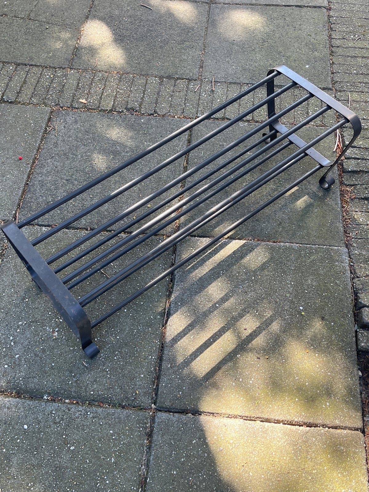 Zwart metalen schoenenrek / opbergrek, Ophalen, Gebruikt