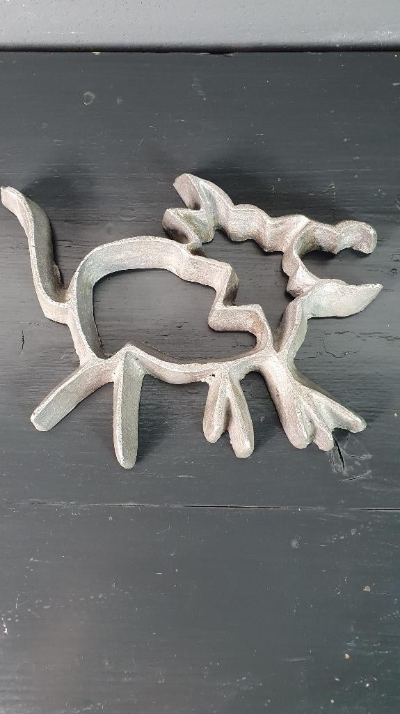Aluminium onderzetter Hond klein, Teun Kees Design. 7A11, Tweedehands verkoop, Tweedehands verkoop, Gebruikt, Glas of Kopje