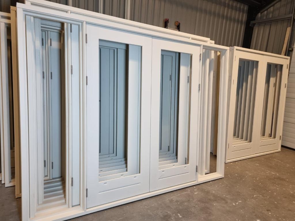 Dubbele Hardhout Tuindeuren met zijlichten DIRECT Leverbaar, Doe-het-zelf en Verbouw, Deuren en Horren, 120 cm of meer, Nieuw