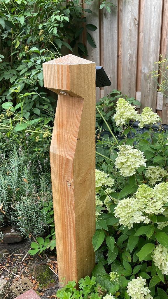 Houten tuinlampen Solar_Douglas tuinlamp_LED_tuinverlichting, Minder dan 50 watt, Nieuw, Ophalen of Verzenden, Led